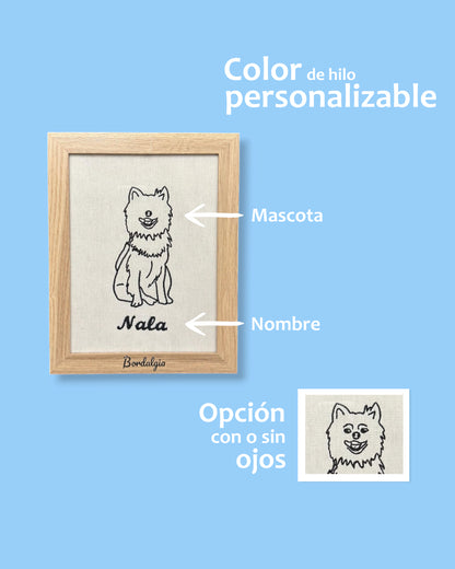 Cuadro  personalizado  de mascota bordado